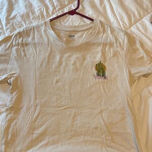 Vans Cream Tee with Cactus Graphic
